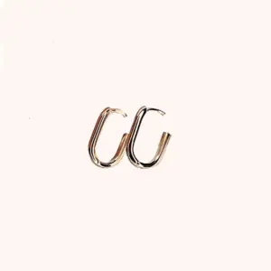 Argollas Rectangulo Small Gold - Imagen 2